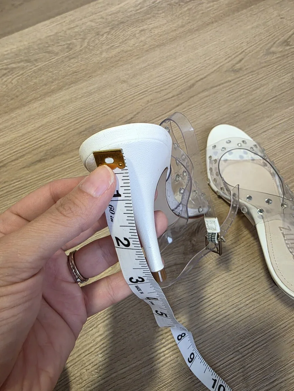 Schutz | Peep Toe PVC Transparent Rhinestone Crystal Embellished Heel Size 7